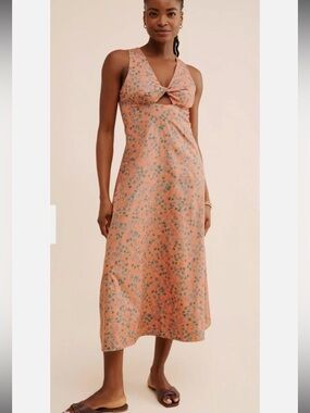 Madewell Stephanie Dress Twist Front Midi Dress Women’s Size 2 Floral B6